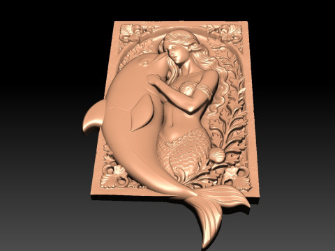 Mermaid and Dolphin CNC 3D 프린트 모델