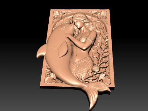 Mermaid and Dolphin CNC 3D Print Model