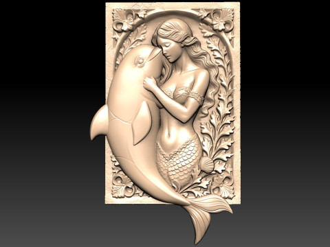 Mermaid and Dolphin CNC 3D 프린트 모델