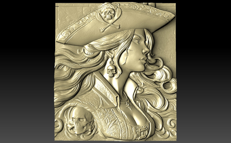 Pirate Woman Modello di stampa 3D .c4d .max .obj .3ds .fbx .stl .blend