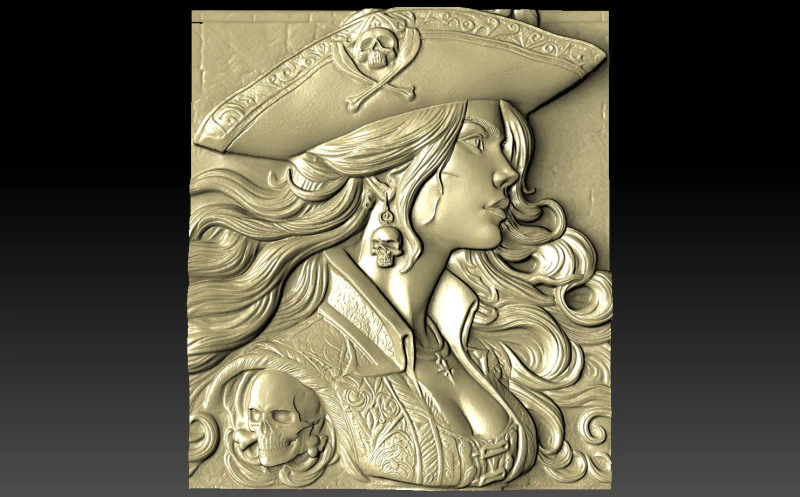 Pirate Woman 3D Print Model .c4d .max .obj .3ds .fbx .stl .blend 