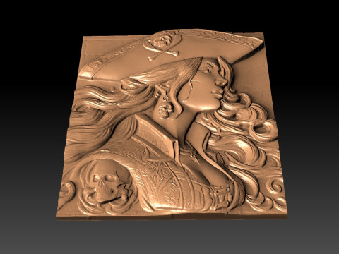 Pirate Woman Modello di stampa 3D