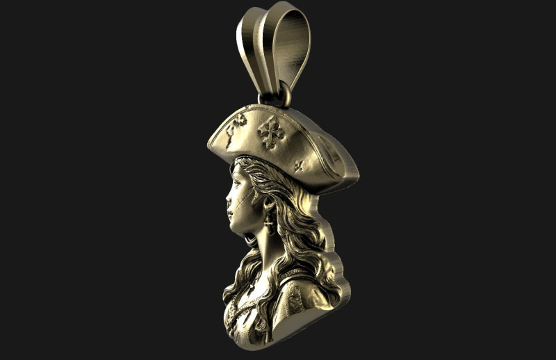Pirate woman 3D Druckmodell .c4d .max .obj .3ds .fbx .stl .blend 