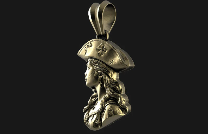 Pirate woman 3D Print Model .c4d .max .obj .3ds .fbx .stl .blend 