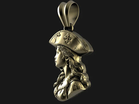 Piratenfrau 3D Druckmodell