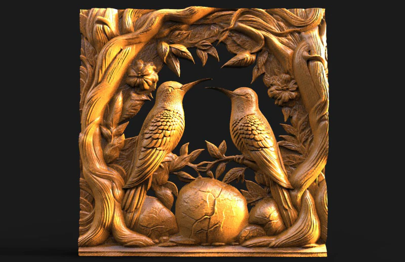 Hummingbirds CNC 3D Print Model .c4d .max .obj .3ds .fbx .stl .blend 