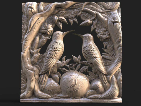 Hummingbirds CNC 3D Print Model