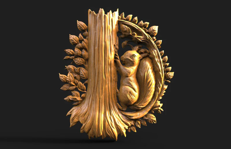 Squirrel CNC 3D Print Model .c4d .max .obj .3ds .fbx .stl .blend 