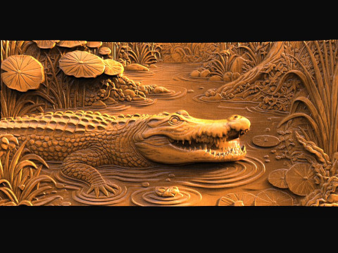 Crocodile CNC Modèles 3D en vedette