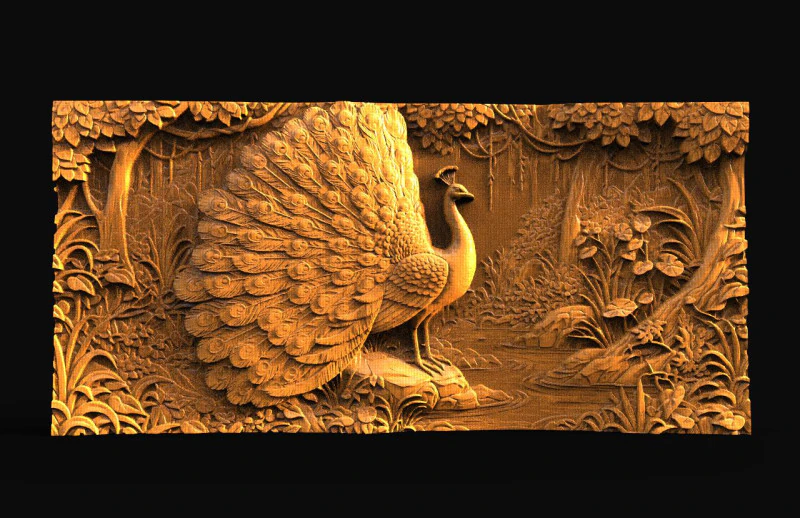 Peacock CNC 3D Print Model .c4d .max .obj .3ds .fbx .stl .blend 
