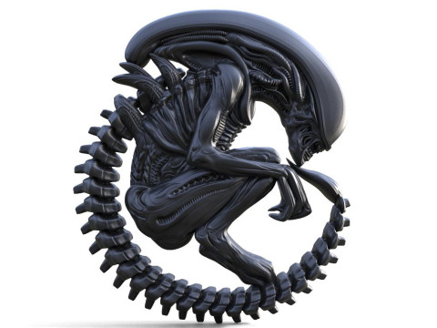 Alien Xenomorph CNC STL model Modello di stampa 3D
