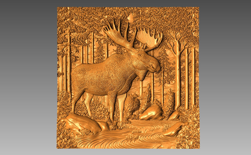 Moose CNC STL model 3D Druckmodell .c4d .max .obj .3ds .fbx .stl .blend