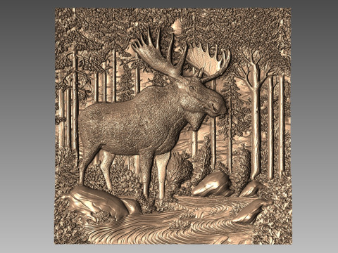 Moose CNC STL model Model Cetak 3D