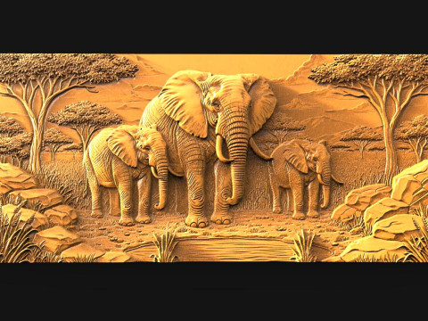 Elephant CNC STL model Modelo de Impressão 3D