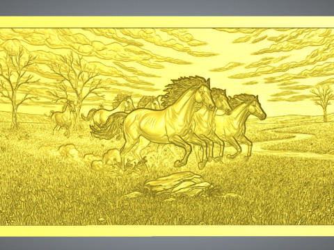 Horses CNC STL model 3D Print Model