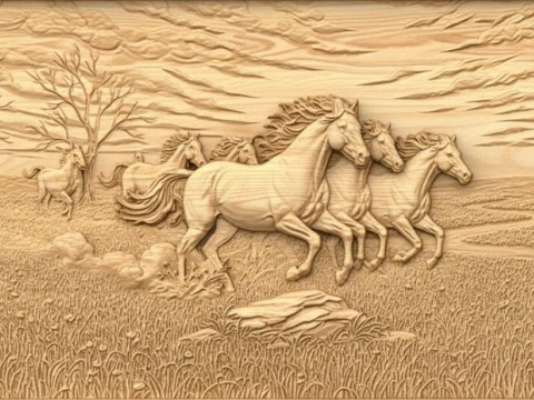 Horses CNC STL model 3D Print Model