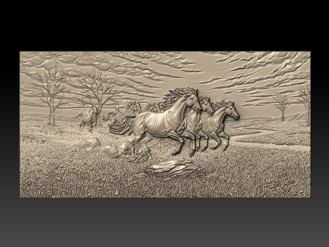 Horses CNC STL model 3D Print Model
