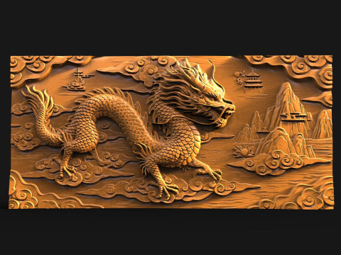 चीनी ड्रैगन सीएनसी 3D प्रिंट मॉडल