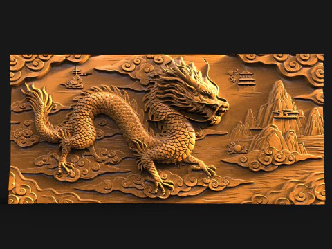 Chinese dragon CNC 3D Print Model