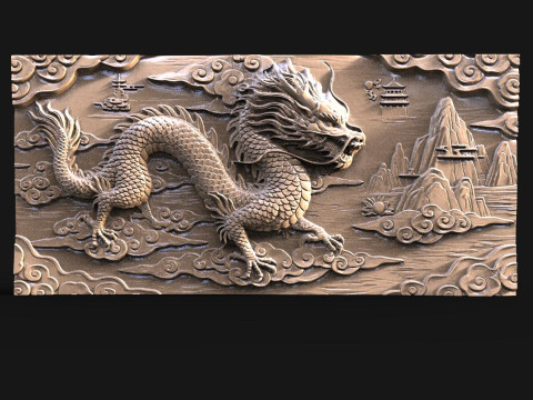 Dragón chino CNC Modelo de impresión 3D