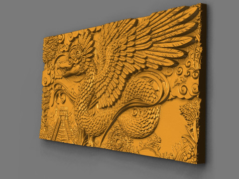 Quetzalcóatl dragón azteca CNC Modelo de impresión 3D