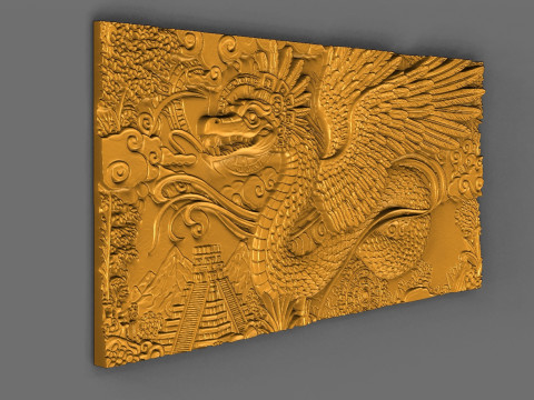 Quetzalcóatl dragón azteca CNC Modelo de impresión 3D