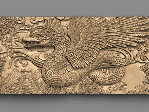 Quetzalcóatl dragón azteca CNC Modelo de impresión 3D