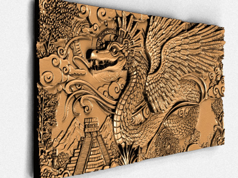 Quetzalcóatl dragón azteca CNC Modelo de impresión 3D