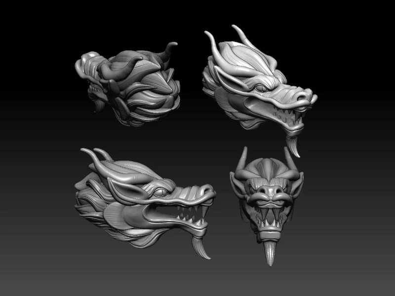 Chinese Dragon head 3D Print Model .c4d .max .obj .3ds .fbx .stl .blend 