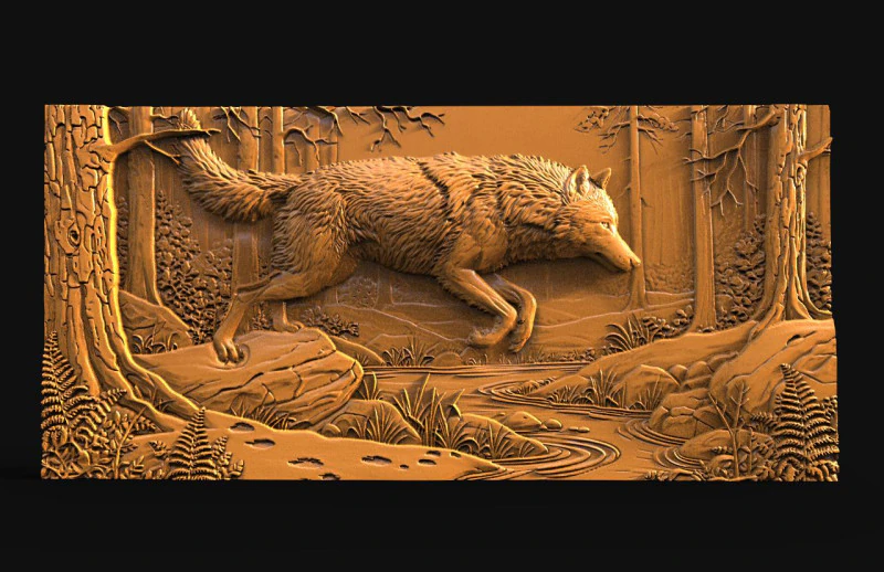 Wolf CNC STL model 3D Print Model .c4d .max .obj .3ds .fbx .stl .blend 