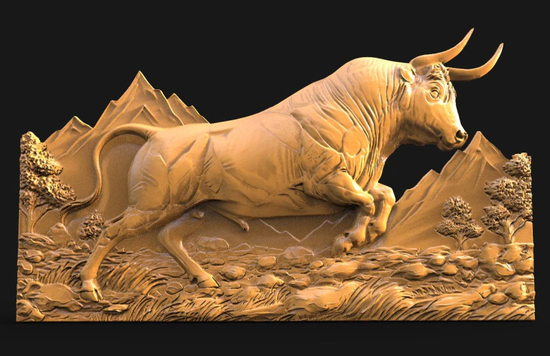 Bull CNC STL model 3D Print Model .c4d .max .obj .3ds .fbx .stl .blend 