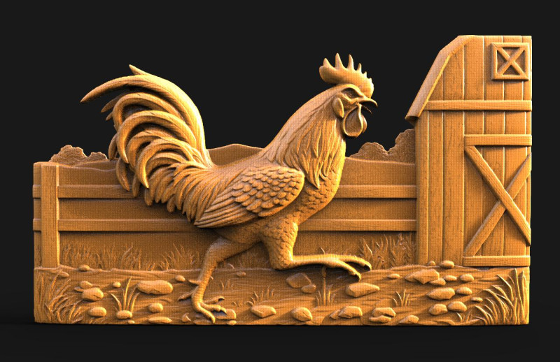 Coq CNC Modèles 3D en vedette .c4d .max .obj .3ds .fbx .stl .blend 