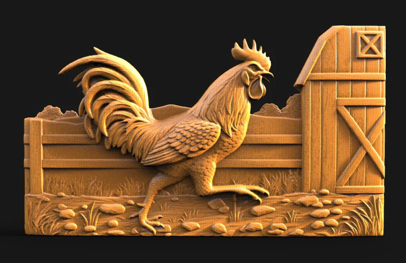 Coq CNC Modèles 3D en vedette .c4d .max .obj .3ds .fbx .stl .blend 