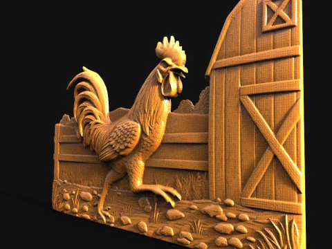 Coq CNC Modèles 3D en vedette