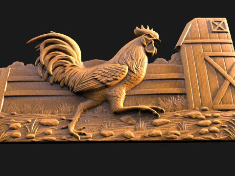 Coq CNC Modèles 3D en vedette