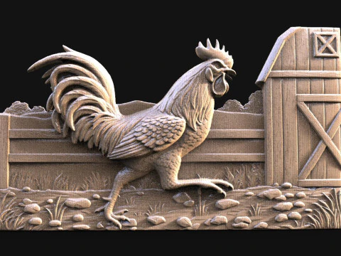 Coq CNC Modèles 3D en vedette