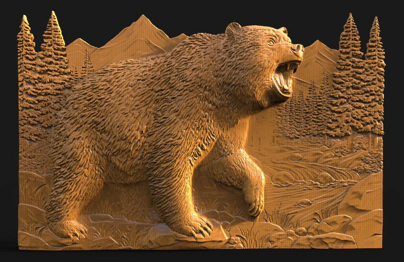Bear CNC 3D Print Model .c4d .max .obj .3ds .fbx .stl .blend 