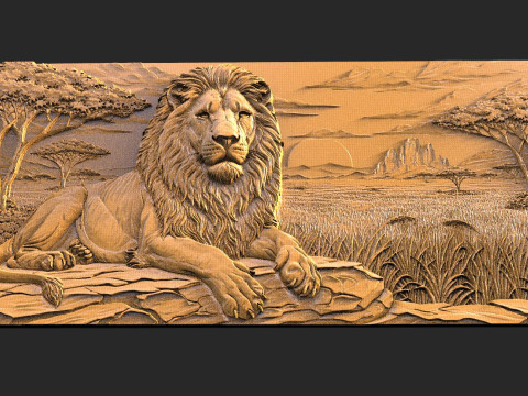 शेर सी.एन.सी 3D प्रिंट मॉडल