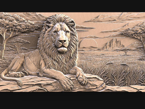 शेर सी.एन.सी 3D प्रिंट मॉडल