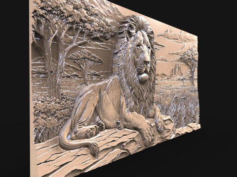 शेर सी.एन.सी 3D प्रिंट मॉडल