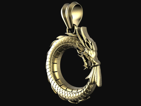 드래곤 펜던트 3D 프린트 모델