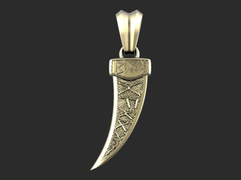 Ancestral runic tusk 3D Print Model