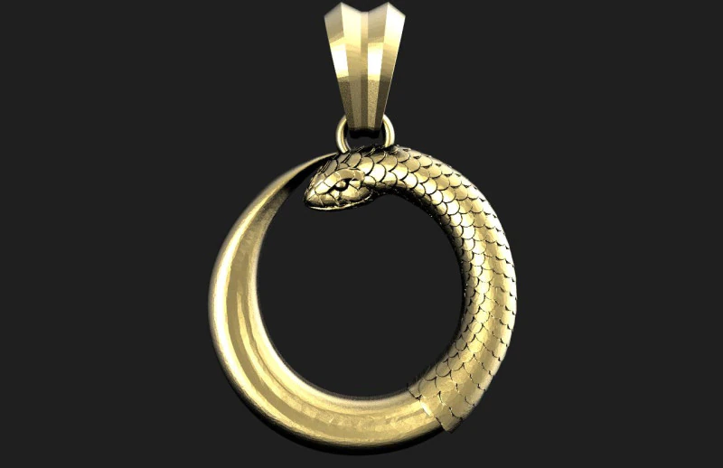 Snake moon pendant 3D Print Model .c4d .max .obj .3ds .fbx .stl .blend 