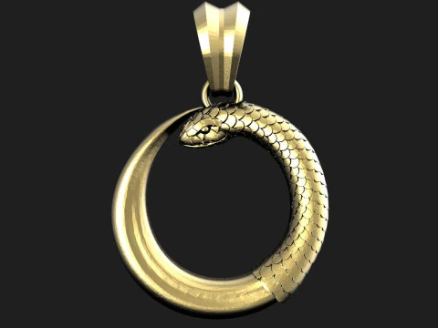 Snake moon pendant 3D Print Model