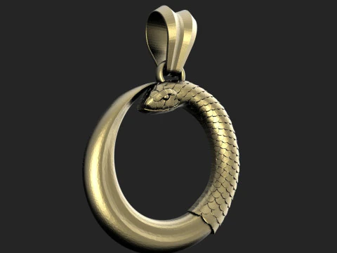 Snake moon pendant 3D Print Model