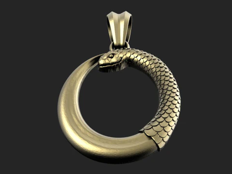 Snake moon pendant 3D Print Model