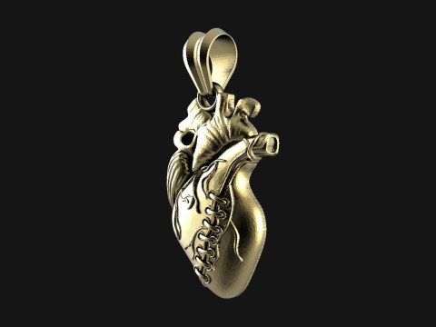 Sworn Heart pendant 3D Print Model