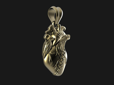 Sworn Heart pendant 3D Print Model