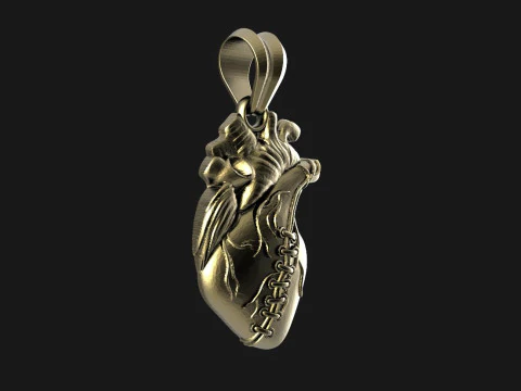 Sworn Heart pendant 3D Print Model