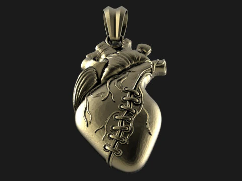 Sworn Heart pendant 3D Print Model